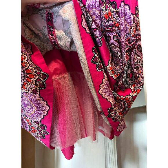 Maggy London Dress size 10 pink sleeveless A-Line tulle lined knee length - Picture 4 of 6